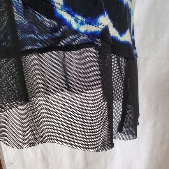 Jennifer Lopez Shirt Size 3X Blue Black White Short Sleeve Top Blouse Shirt - Picture 6 of 8